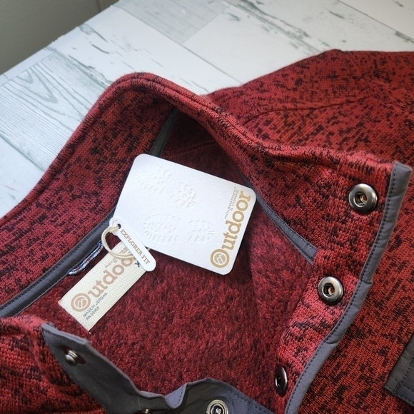 Outdoor by Roundtree & York Men's Knit Pullover Sweater Red/Black Size XL - Picture 8 of 10